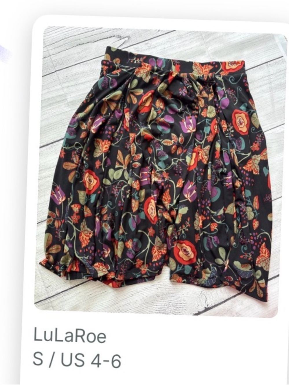 Lularoe Midi Floral Skirt Size S - Picture 4 of 11